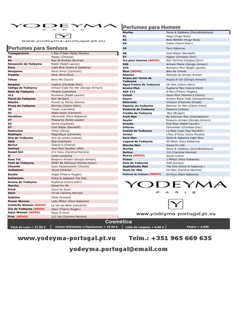 yodeyma perfumes list.